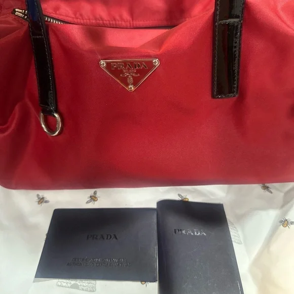 Prada Women's Red and Black Bag - Picture 13 of 16